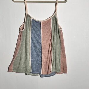 Sugarfox Color Block Pastel Striped Camisole XL